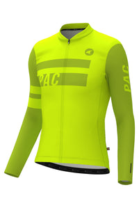 Men's Ascent Long Sleeve Cycling Jersey With Full Length Zipper In Manic - Front View