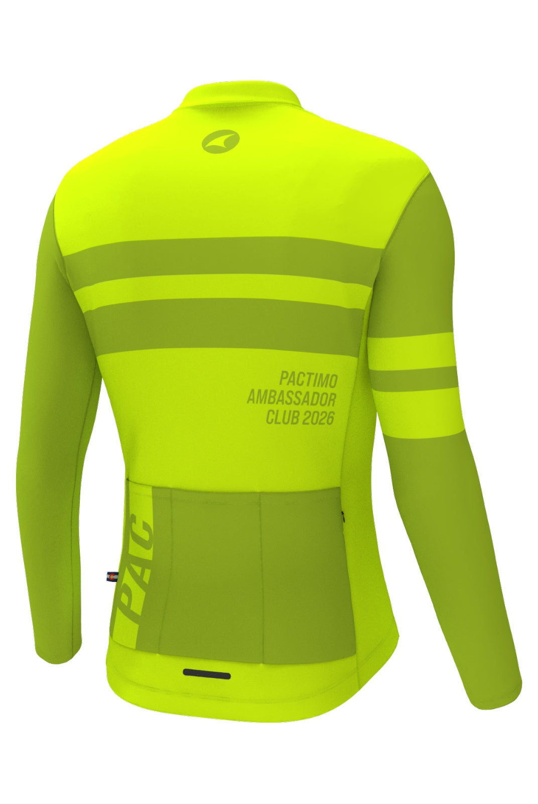 Men's Ascent Long Sleeve Cycling Jersey With Back Pocket In Manic - Back View