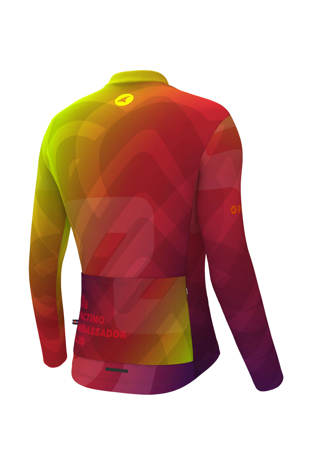 Men's PAC Ascent Long Sleeve Cycling Jersey - Warm Fade Back View