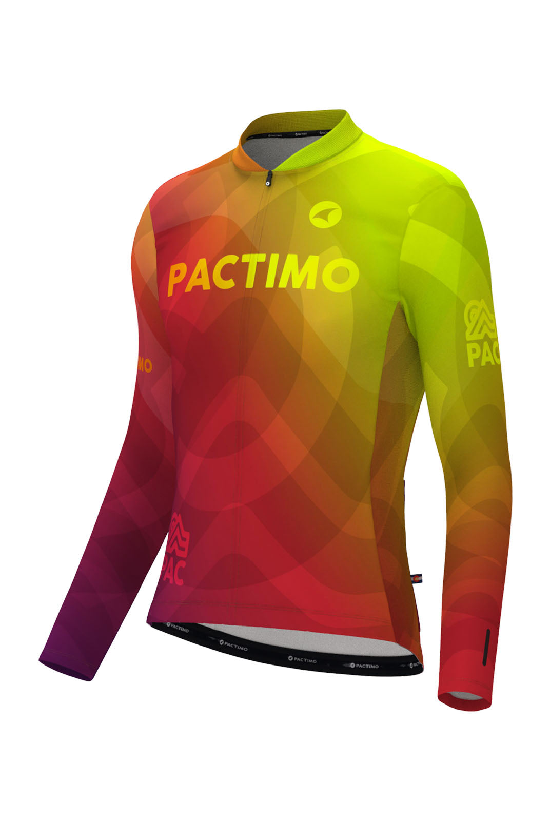 Men's PAC Ascent Long Sleeve Cycling Jersey - Warm Fade Front View