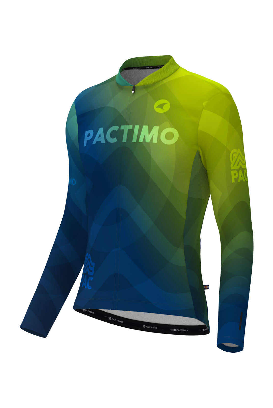 Men's PAC Ascent Long Sleeve Cycling Jersey - Cool Fade Front View