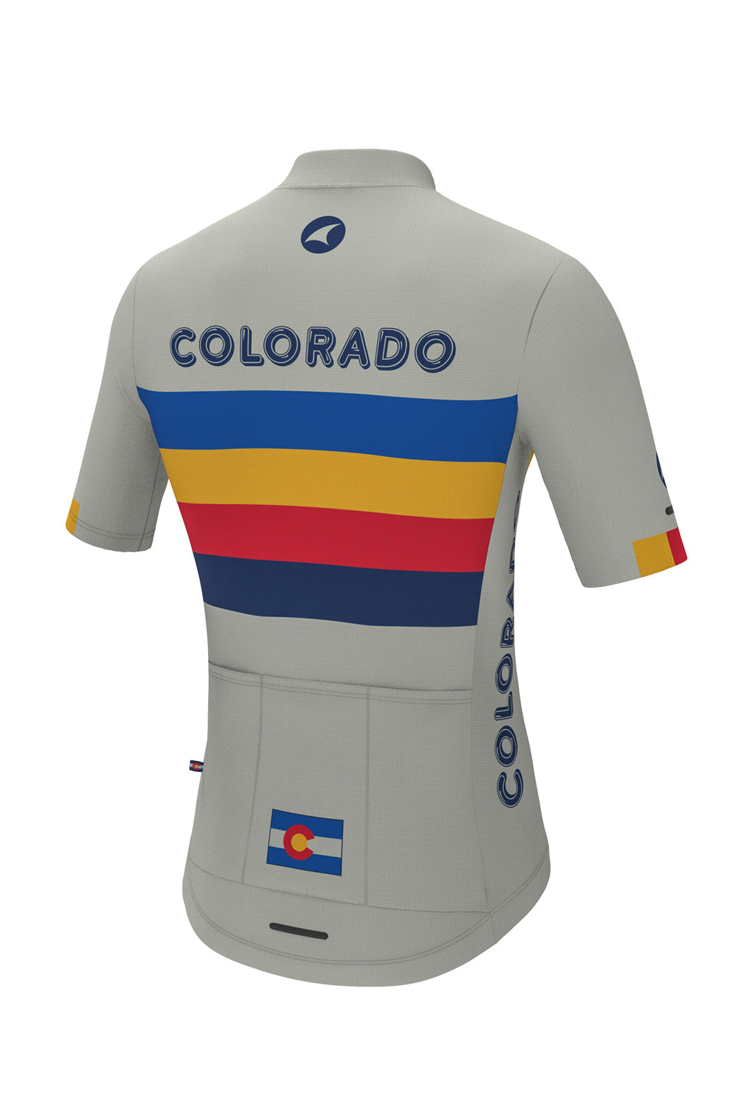 Men's Retro White Colorado Cycling Jersey - Ascent Aero Back View