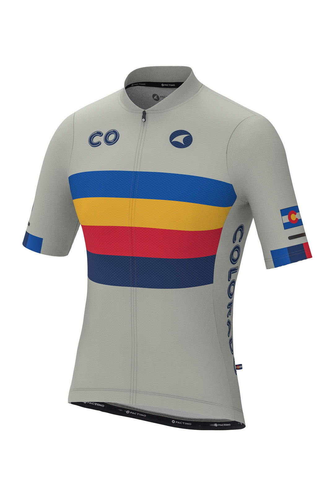 Men's Retro White Colorado Cycling Jersey - Ascent Aero Front View
