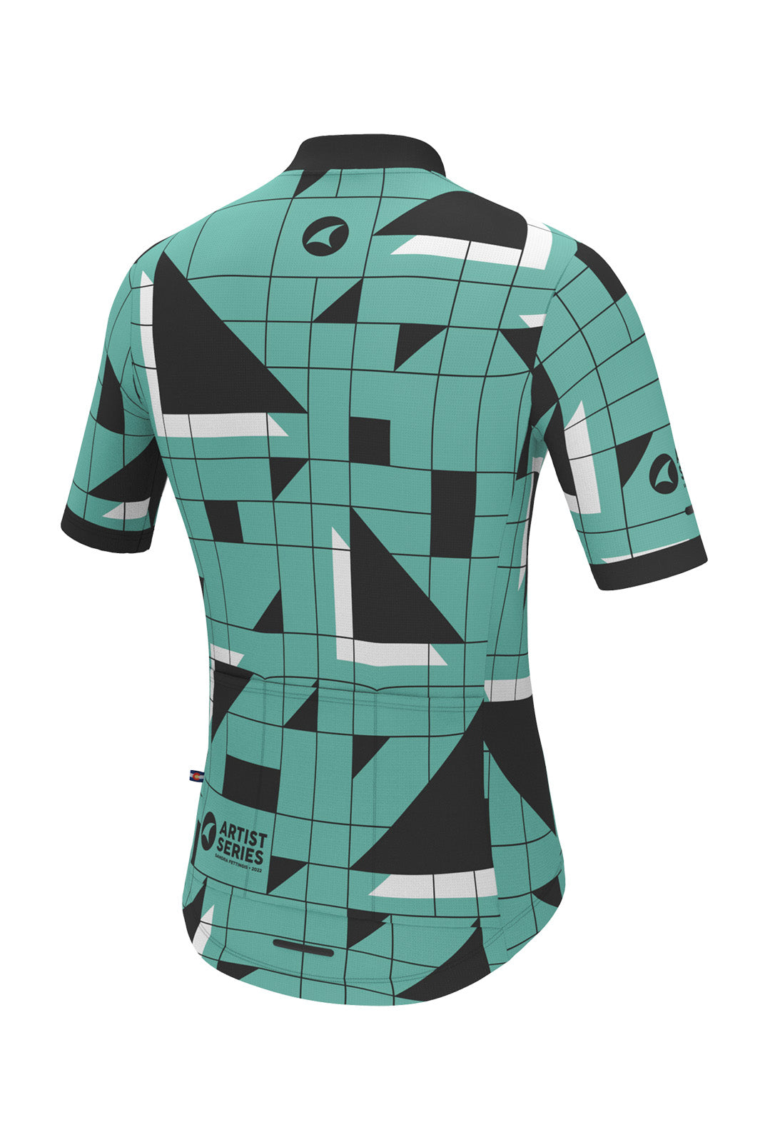 Men's Green Unique Aero Cycling Jerseys - Sandra Fettingis Back View