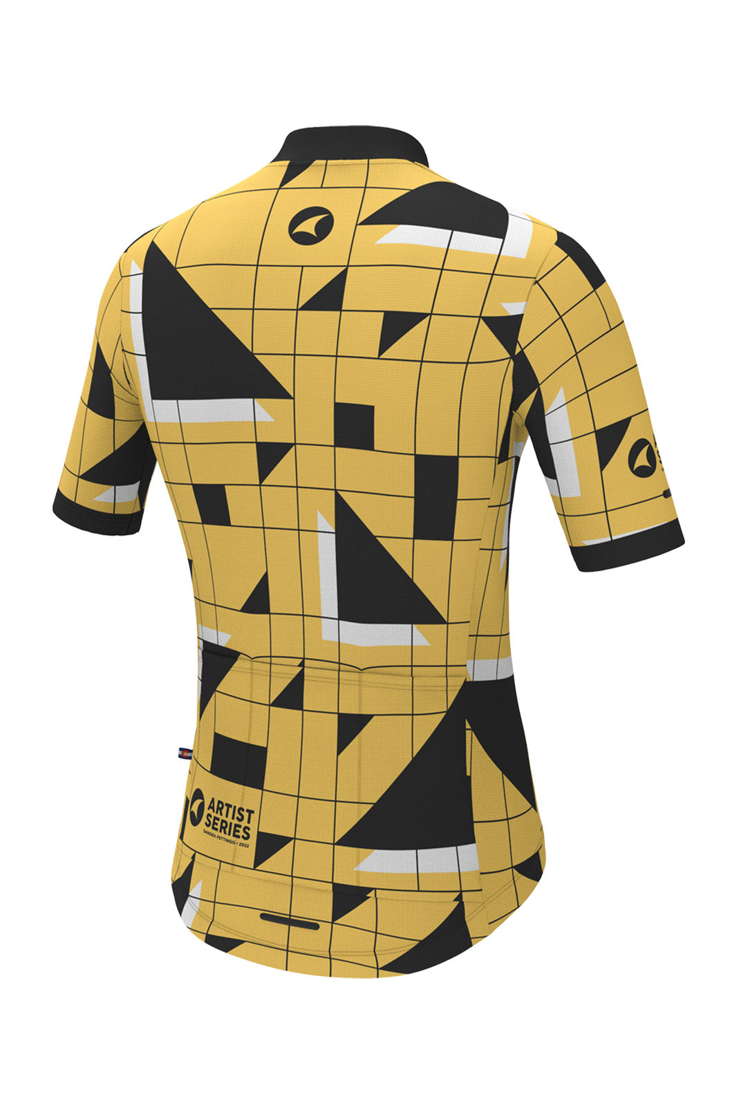 Men's Yellow Unique Aero Cycling Jerseys - Sandra Fettingis Back View