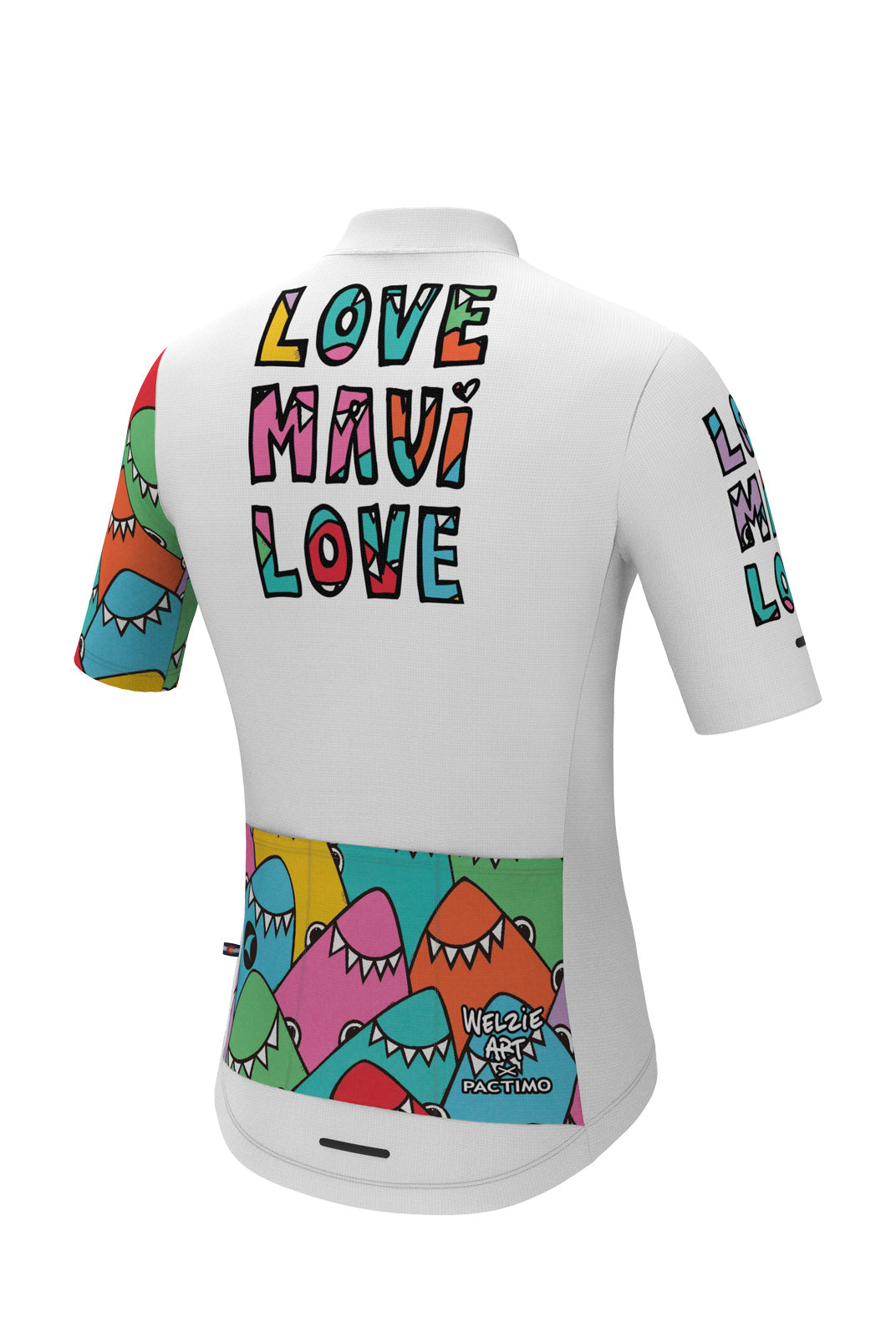 Maui Relief Aero Cycling Jersey for Men - Welzie Rainbow Back View
