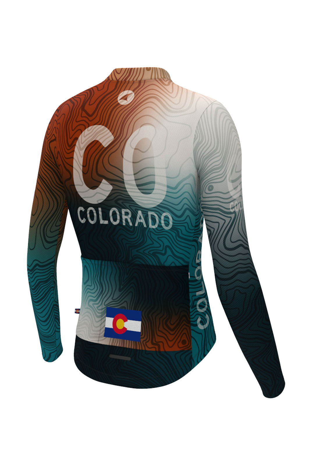 Men's Colorado Geo Long Sleeve Cycling Jersey - Ascent Aero Back View