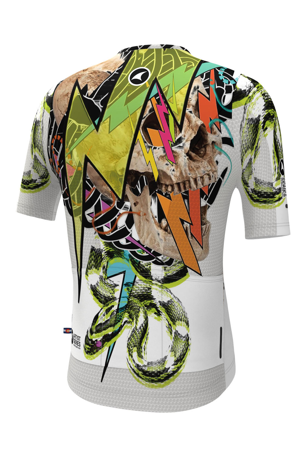Men's Unique Cycling Jersey - Best Served Cold White Back View