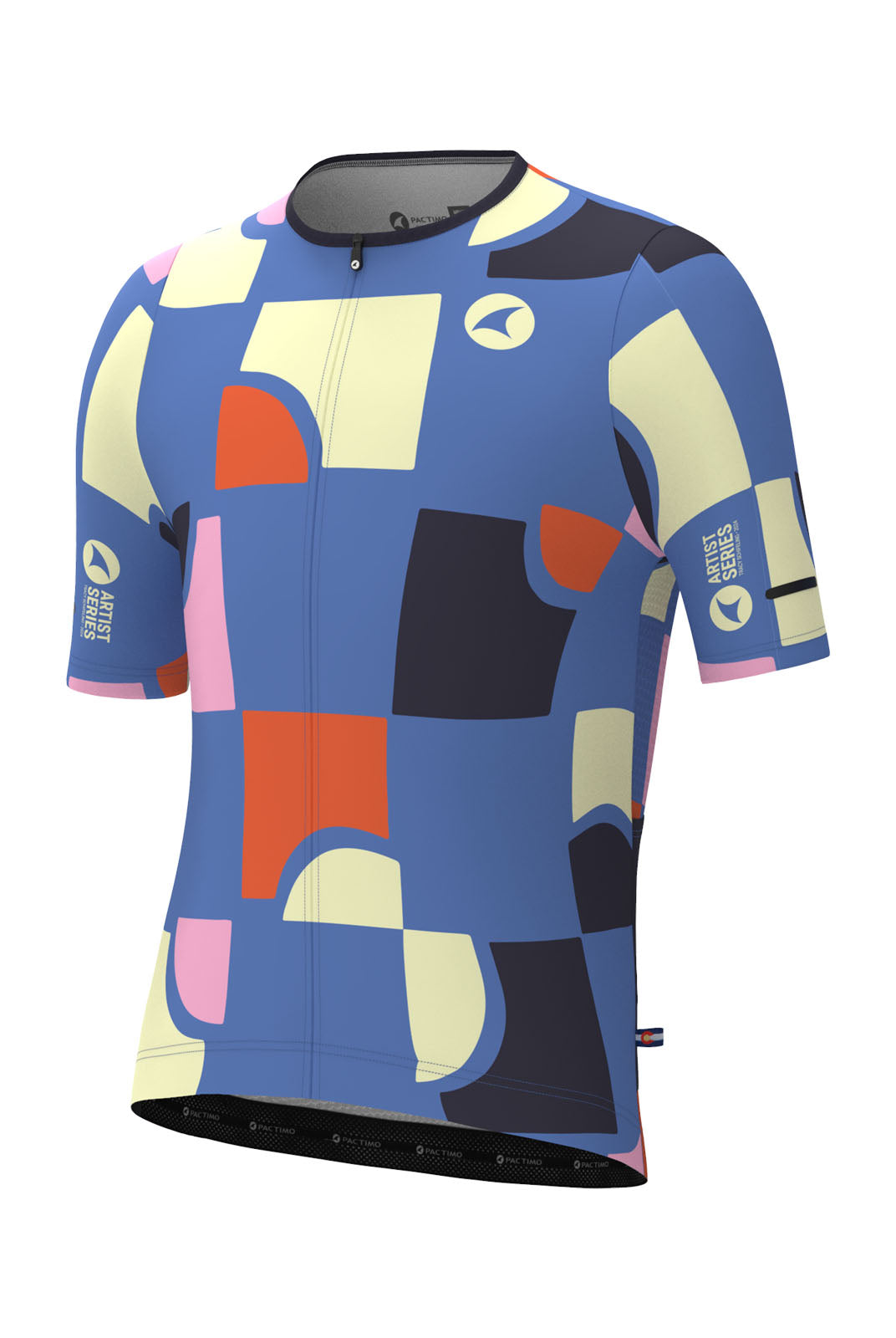 Men's Unique Cycling Jersey - Geo City Lilac Front View