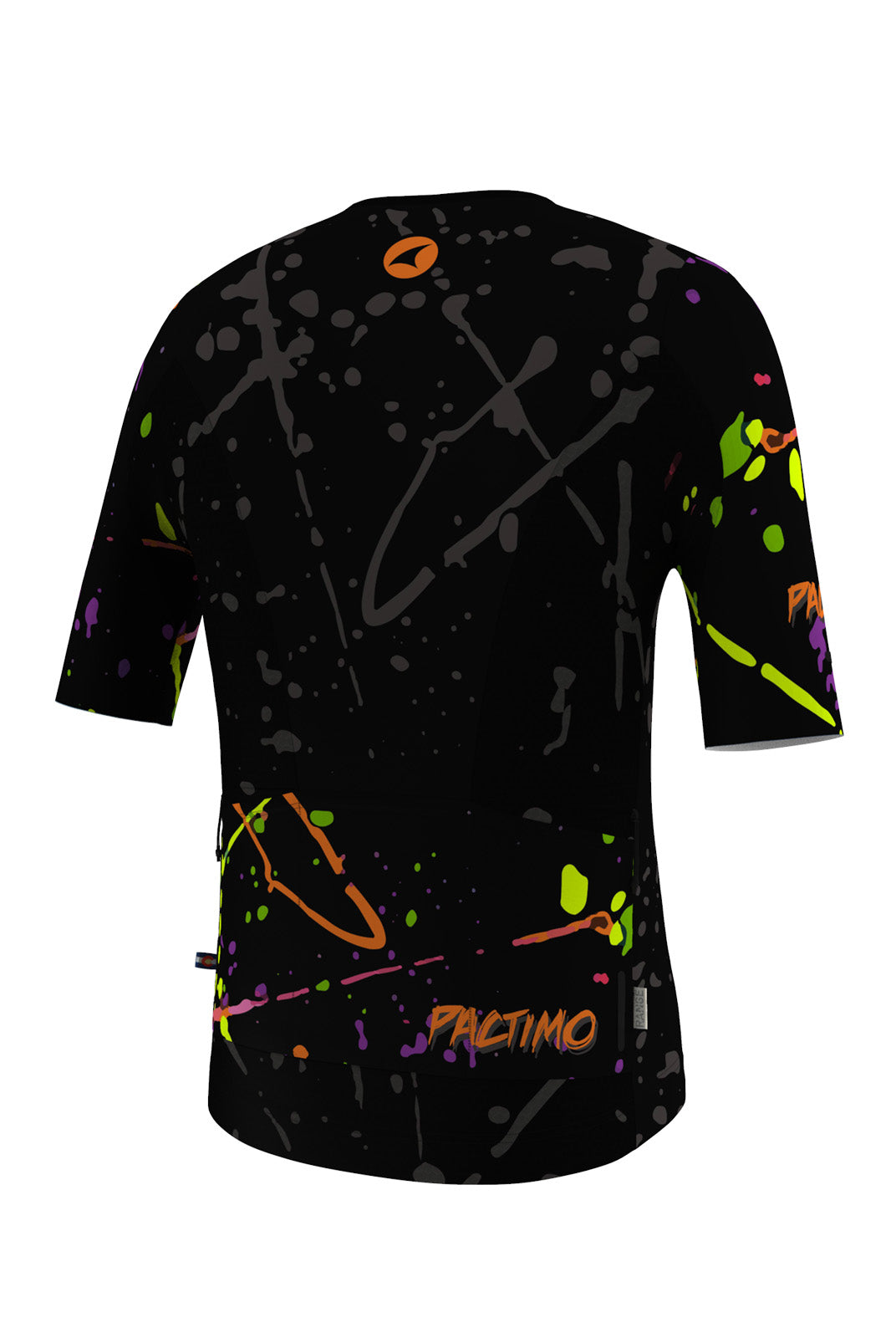 Men's Black Paint Splatter Cargo Cycling Jersey - Back View