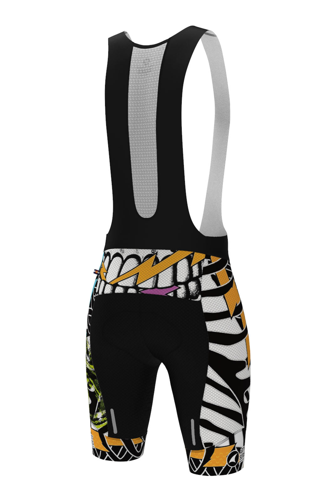 Men's Unique Cycling Bibs - Best Served Cold White Back View