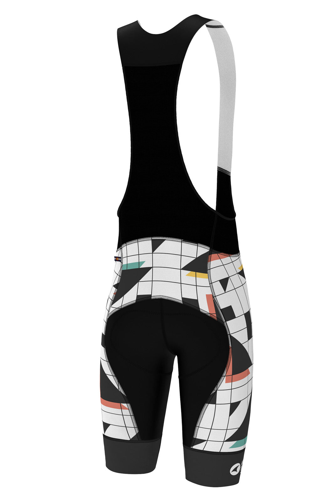 Men's Cycling Bib Shorts - White Sandra Fettingis Design - Back View