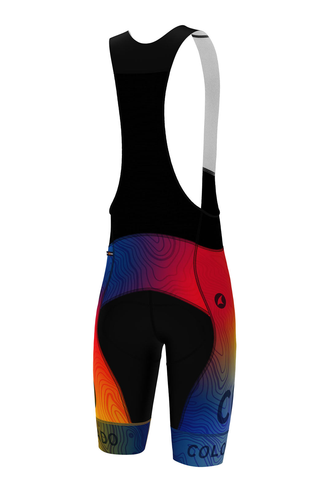 Men's Colorado Flag Long Length Cycling Bibs - Back View