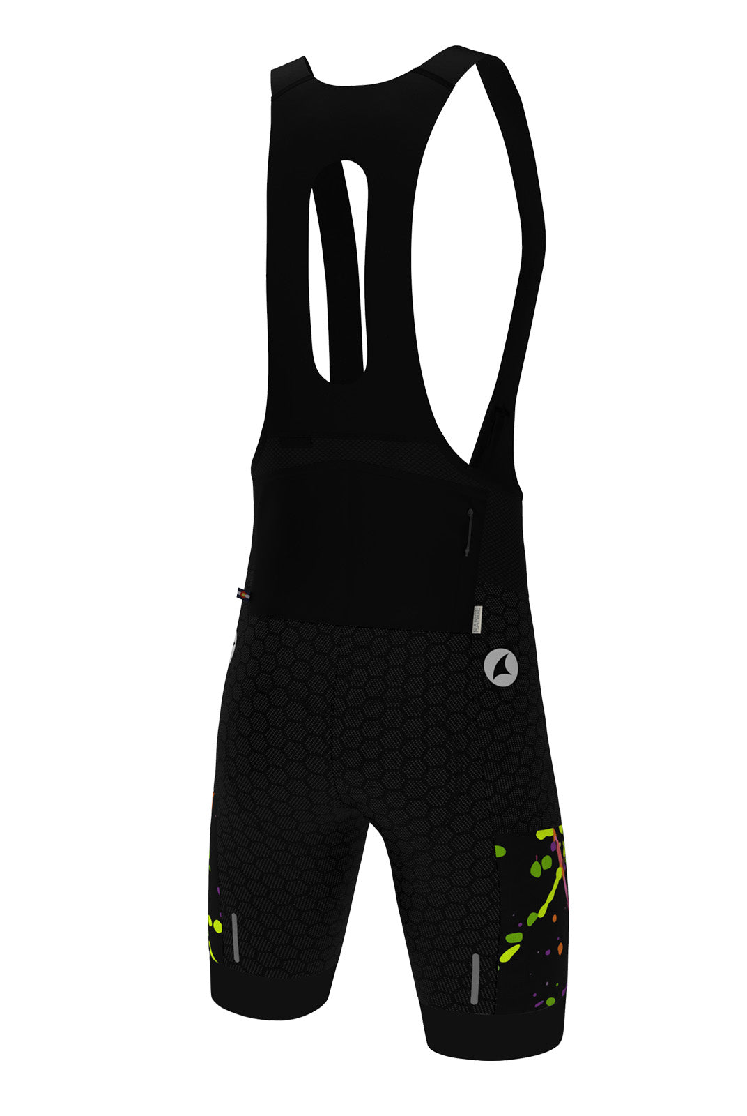 Men's Unique Cargo Bib Shorts - Gravel Party Black Design