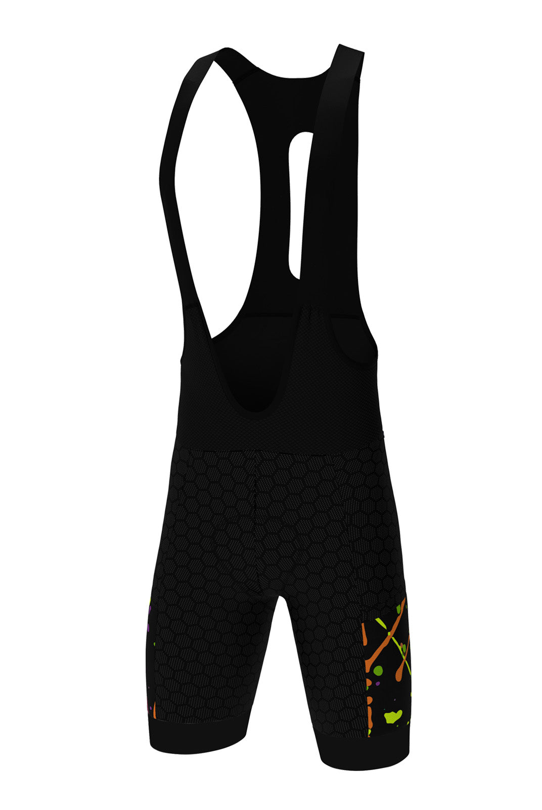 Men's Unique Cargo Bib Shorts - Gravel Party Black Design