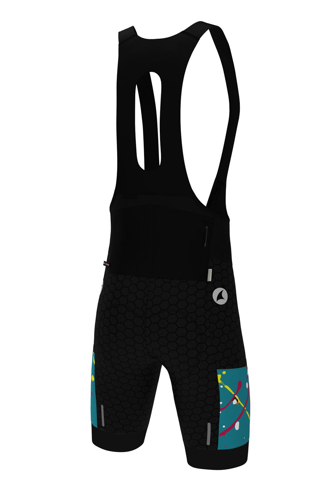 Men's Unique Cargo Bib Shorts - Gravel Party White Design