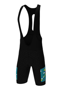 Men's Unique Cargo Bib Shorts - Gravel Party White Design
