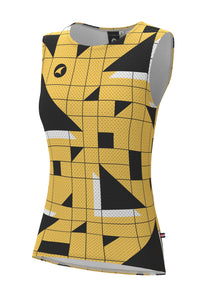 Women's Yellow Cycling Base Layer - Sandra Fettingis Front View