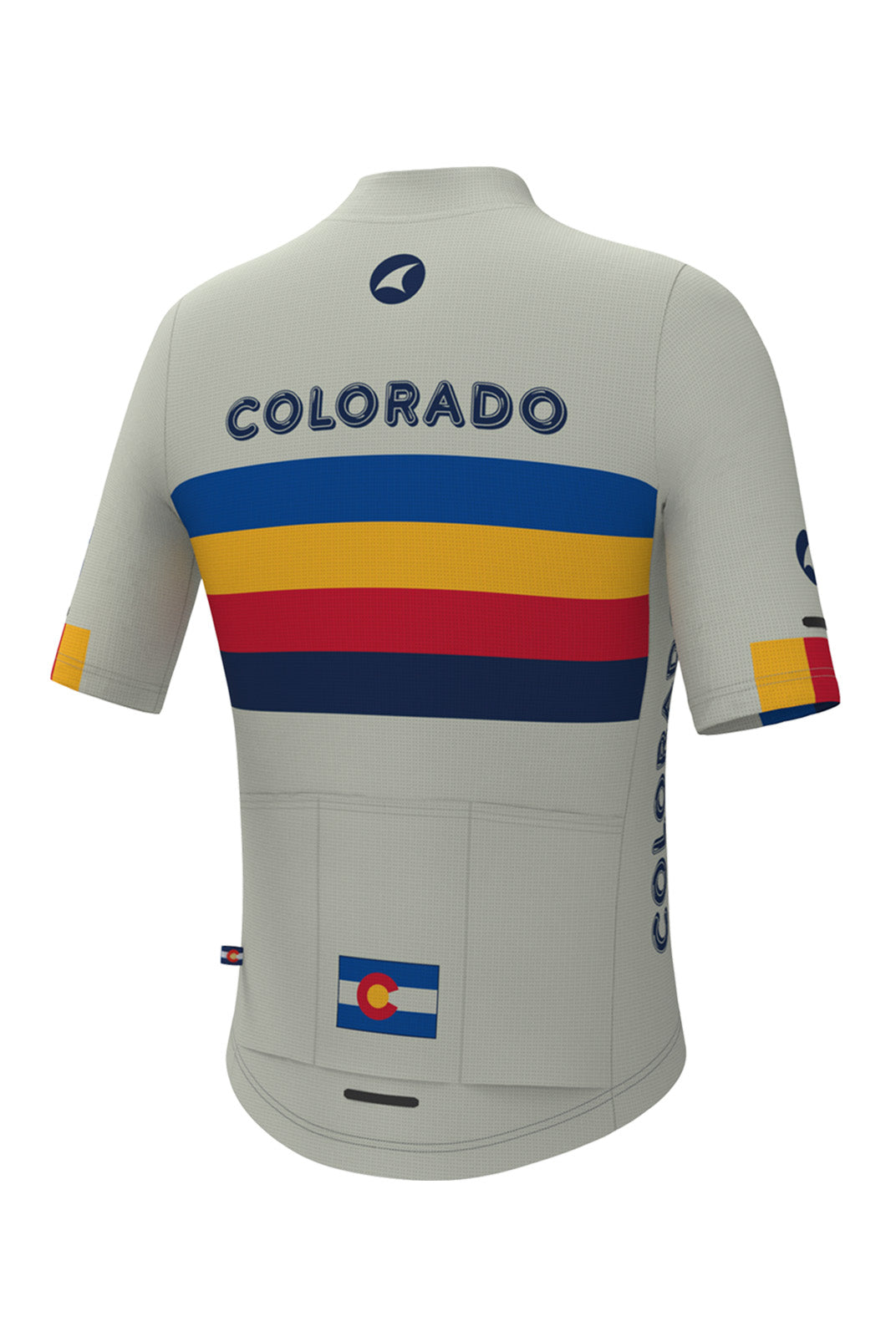 Women's White Retro Colorado Cycling Jersey - Ascent Aero Back View
