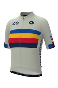 Women's White Retro Colorado Cycling Jersey - Ascent Aero Front View