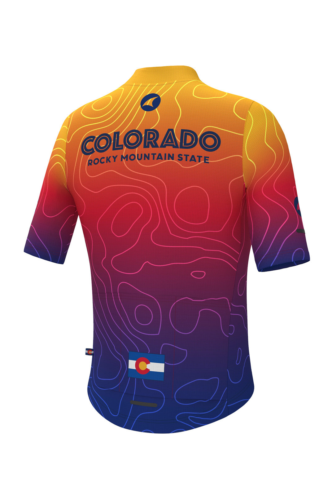 Women's Colorado Cycling Jersey - Ascent Aero Dawn Ombre Back View 