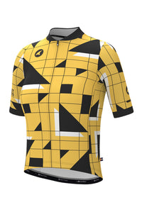 Women's Yellow Unique Aero Cycling Jerseys - Sandra Fettingis Front View