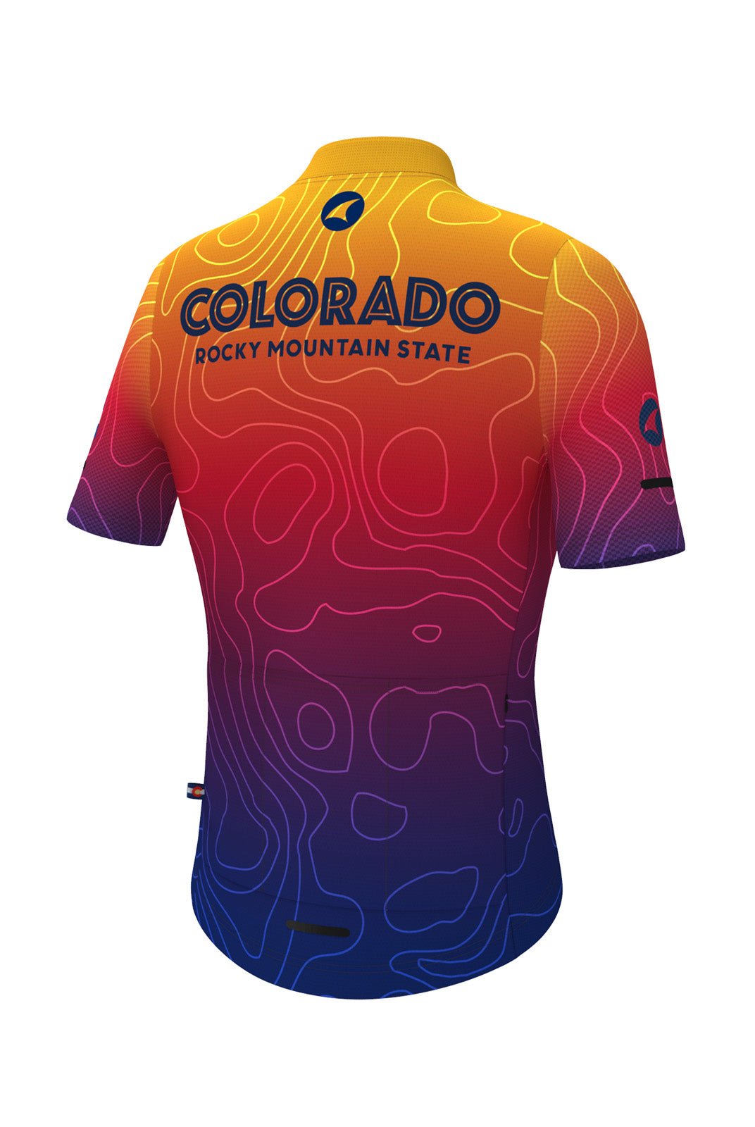 Women's Loose Fit Colorado Cycling Jersey - Dawn Ombre Back View 