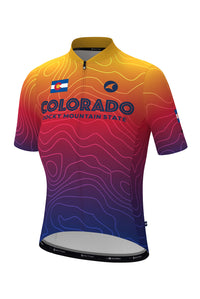 Women's Loose Fit Colorado Cycling Jersey - Dawn Ombre Front View 