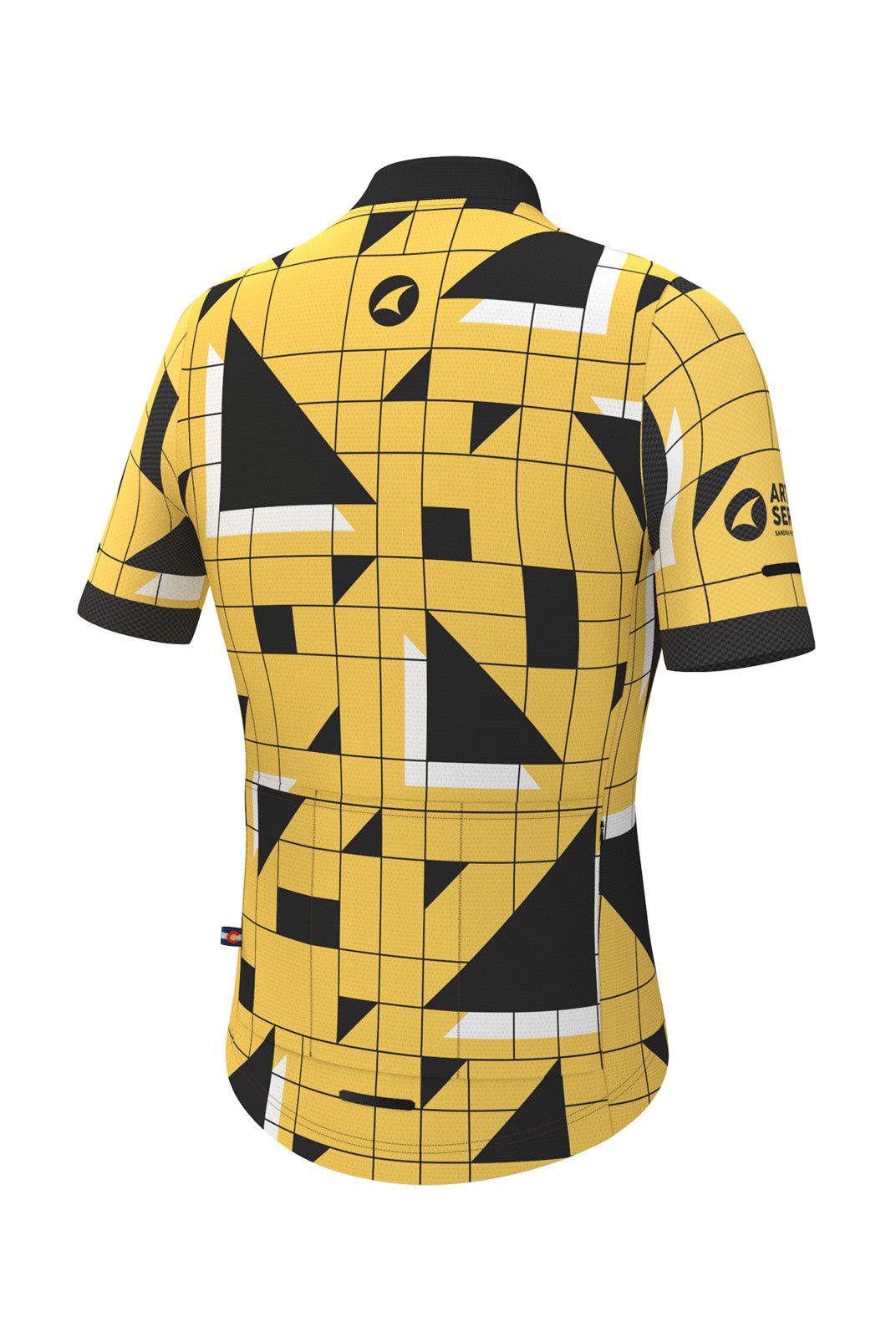 Women's Yellow Unique Cycling Jerseys - Sandra Fettingis Back View