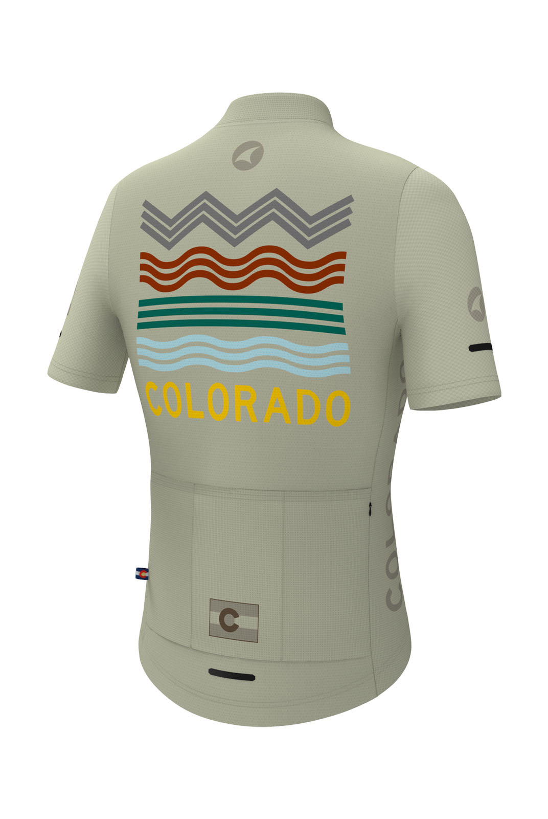 Women's White Colorado Cycling Jersey - Back View