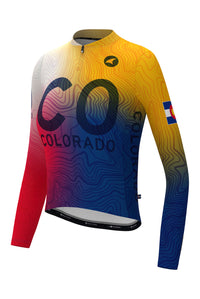 Women's Colorado Flag Long Sleeve Cycling Jersey - Ascent Aero Front View