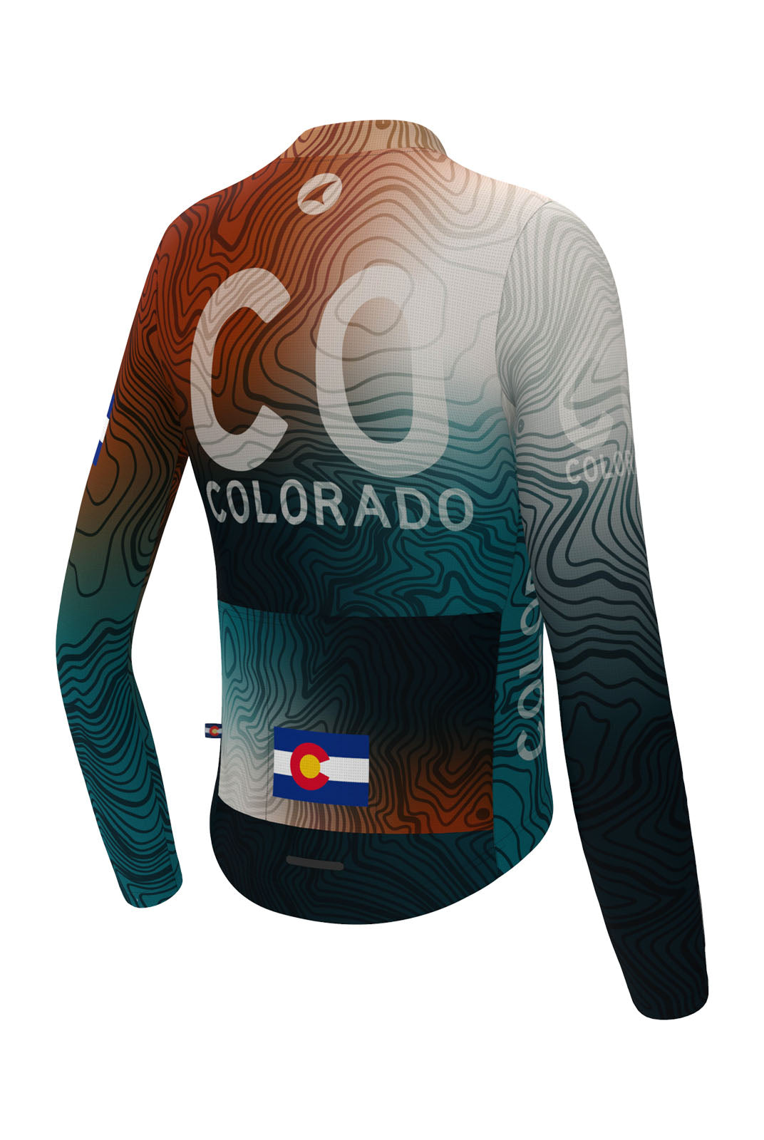 Women's Colorado Geo Long Sleeve Cycling Jersey - Ascent Aero Back View