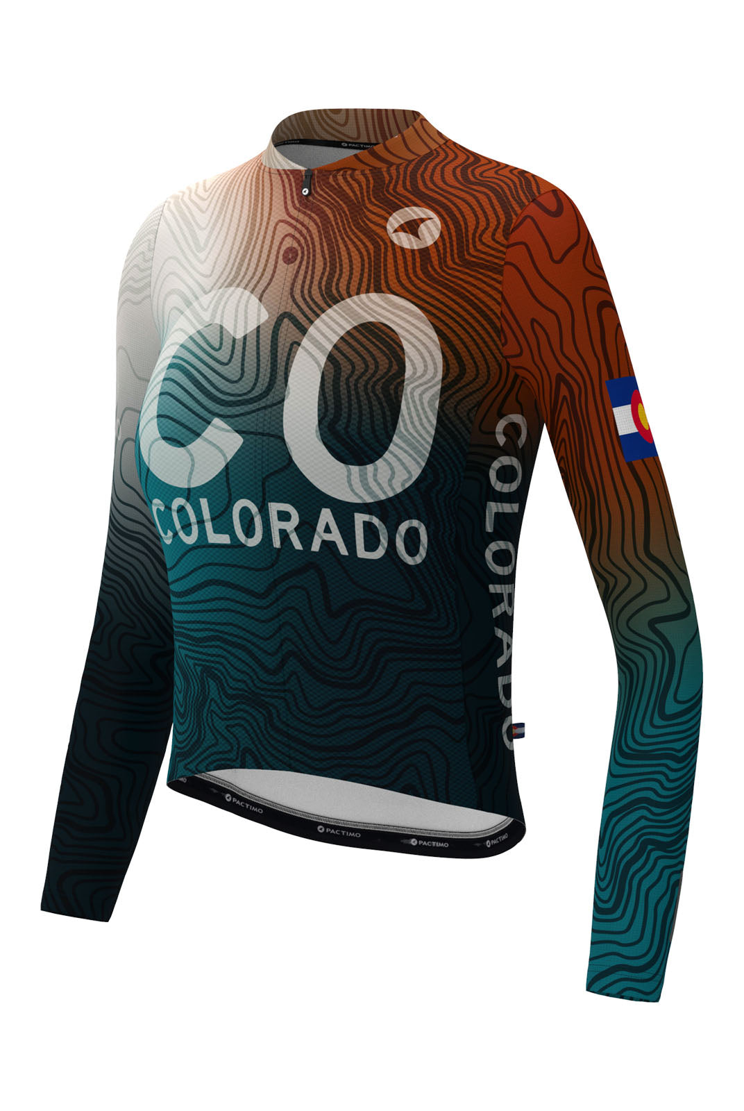 Women's Colorado Geo Long Sleeve Cycling Jersey - Ascent Aero Front View