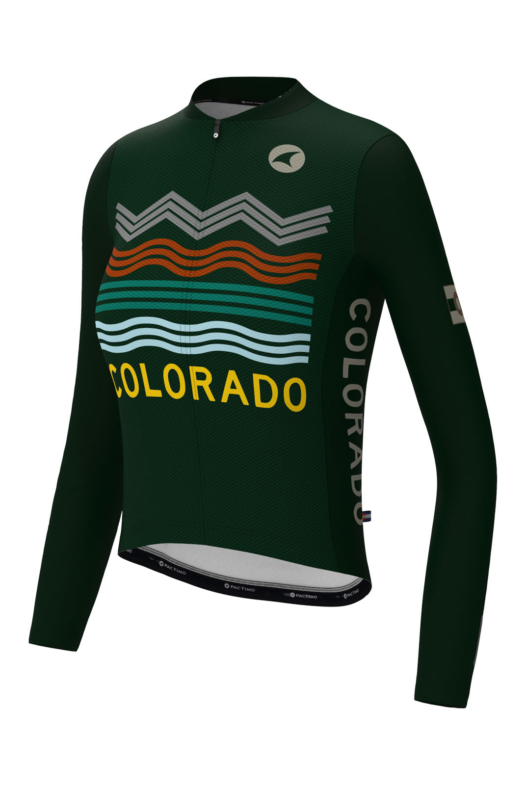 Women's Navy Blue Colorado Long Sleeve Cycling Jersey - Ascent Aero Front View