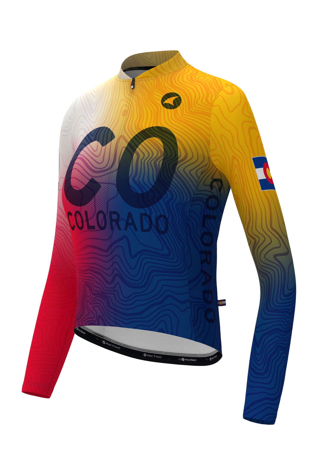 Women's Colorado Flag Long Sleeve Cycling Jersey - Front View