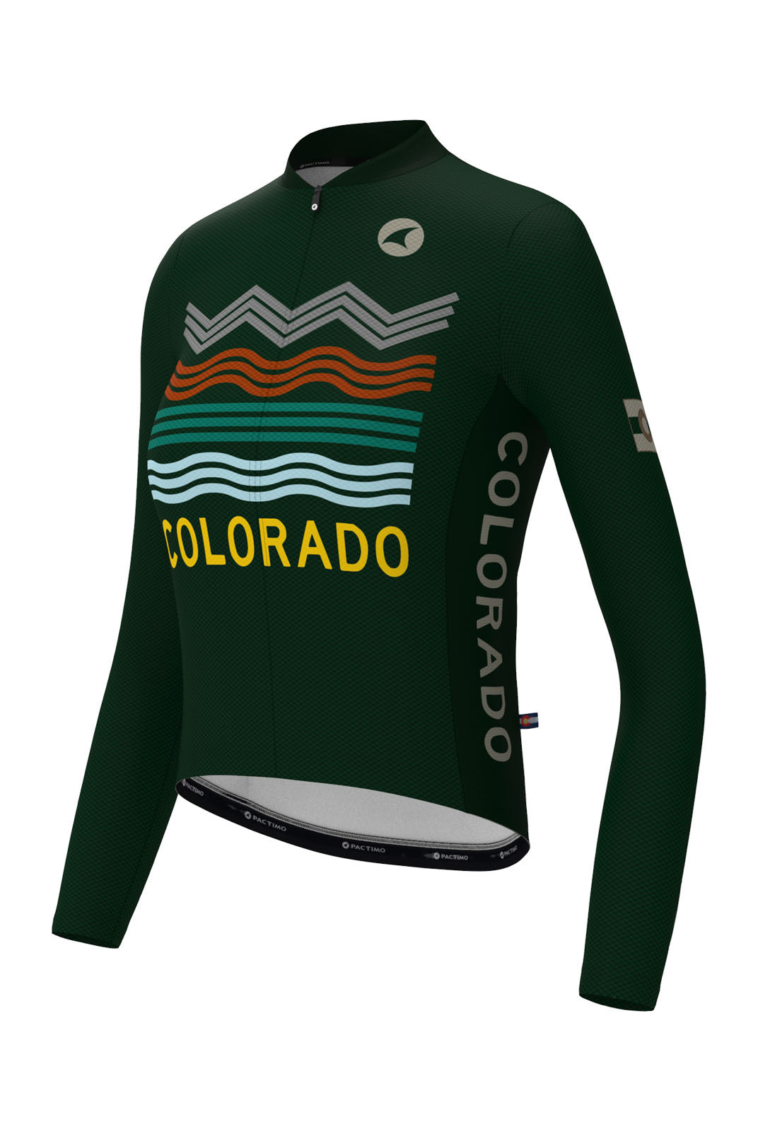 Women's Navy Blue Colorado Long Sleeve Cycling Jersey - Front View
