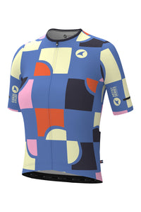 Women's Unique Cycling Jersey - Geo Lilac Front View