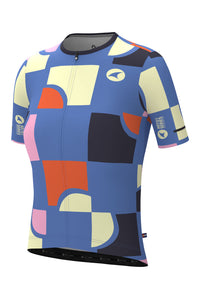 Women's Unique Aero Cycling Jersey - Aster Checks Lilac Front View