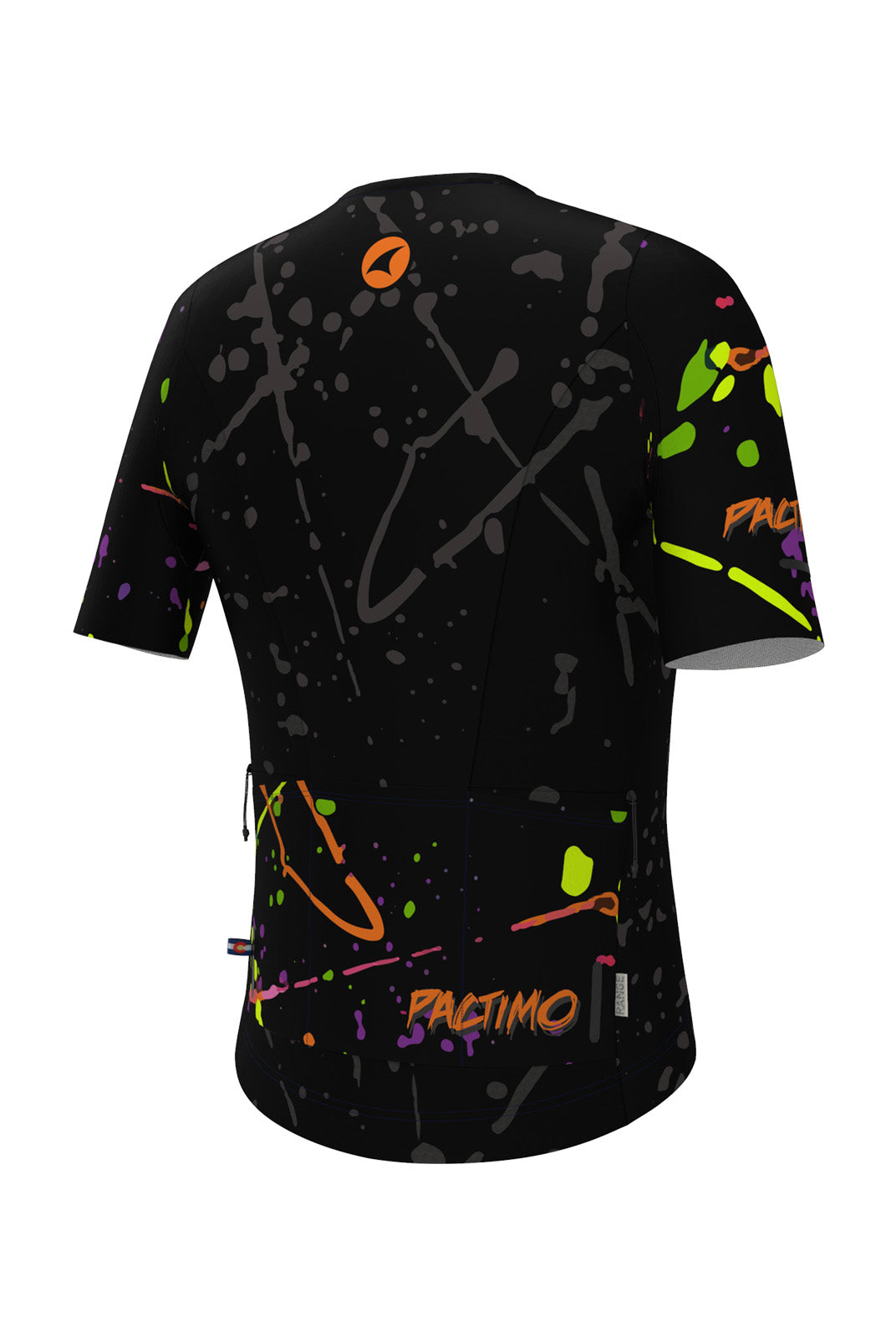 Women's Black Paint Splatter Cargo Cycling Jersey - Back View