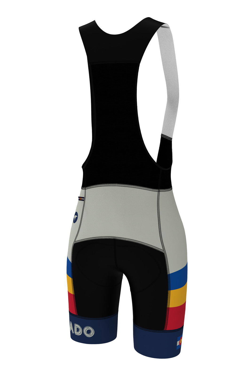 Women's White Retro Colorado Cycling Bibs - Back View