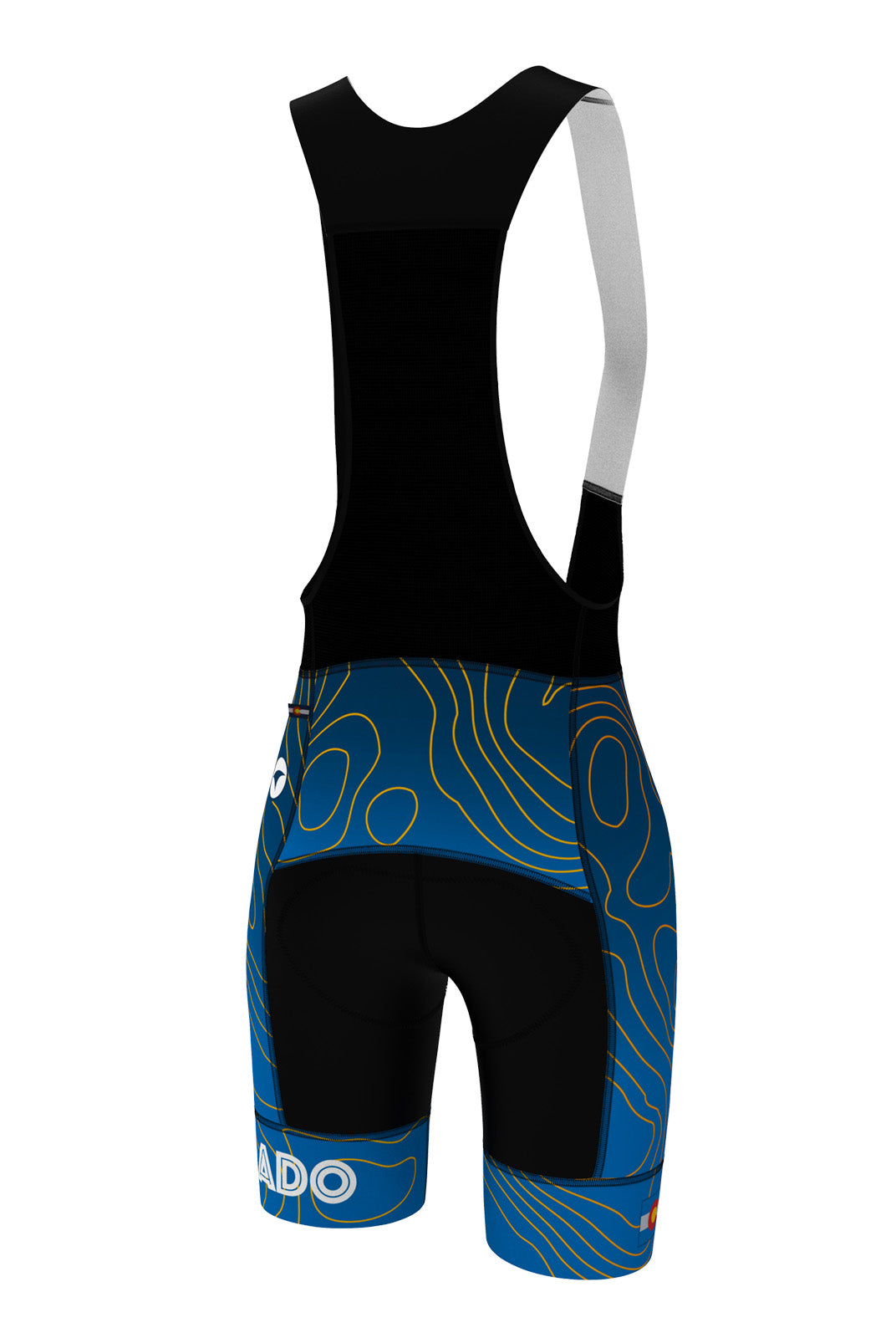 Women's Blue Colorado Cycling Bibs - Back View