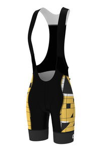 Women's Cycling Bib Shorts - Yellow Sandra Fettingis Design