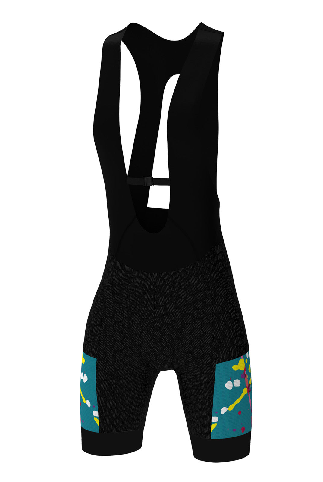Women's Unique Cargo Bib Shorts - Gravel Party White Design