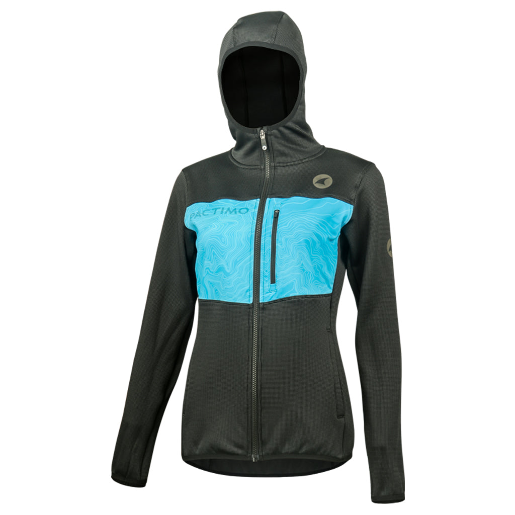 Women's Blue Full Zip Cycling Hoodie