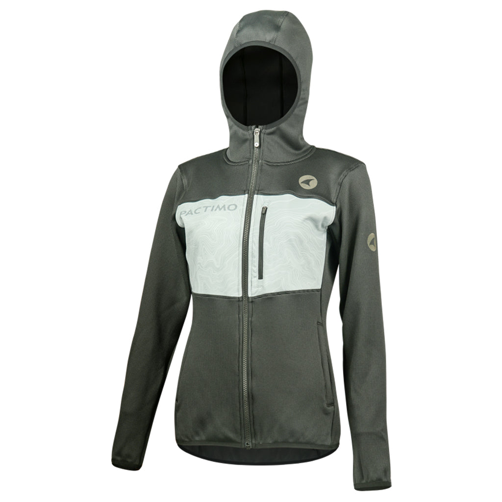 Women's Light Grey Full Zip Cycling Hoodie