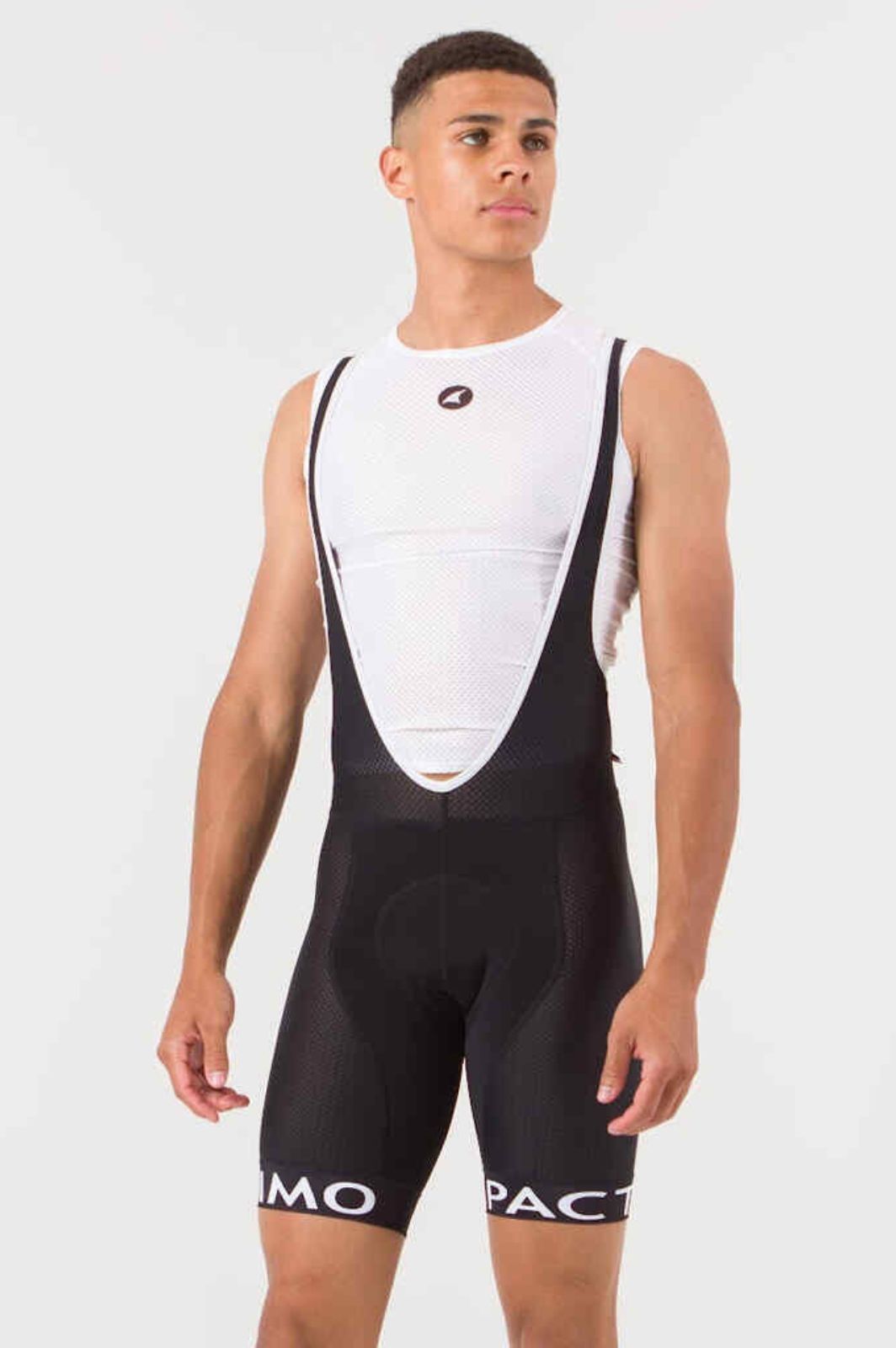 Men's Mountain Bike Bib Short Liner - on body Front View