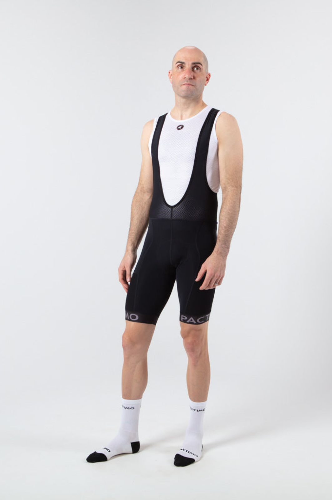 Men's Black Cycling Bibs on Sale - Ascent Vector Front View