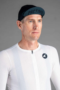 Black Cycling Cap - Visor Up