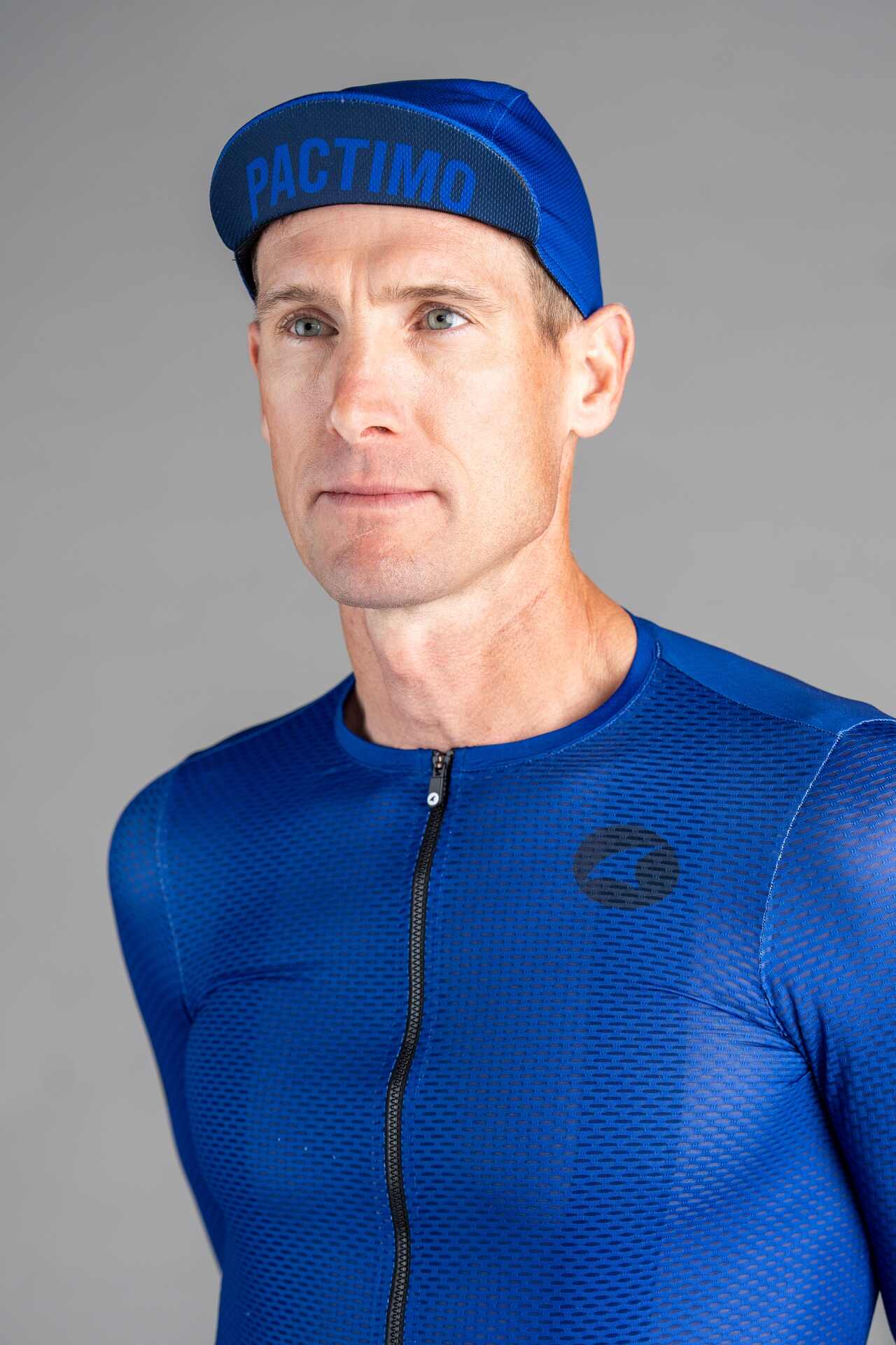 Blue Cycling Cap - Visor Up