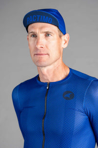 Blue Cycling Cap - Visor Up